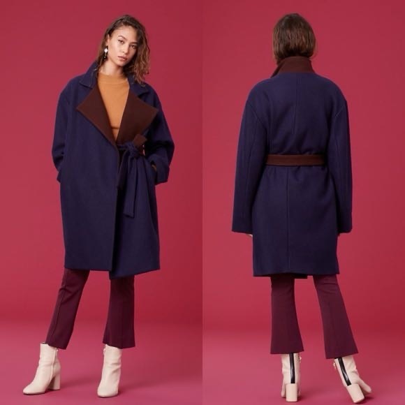 DVF long sleeve belted wool jacket Coat Diane Von Furstenberg